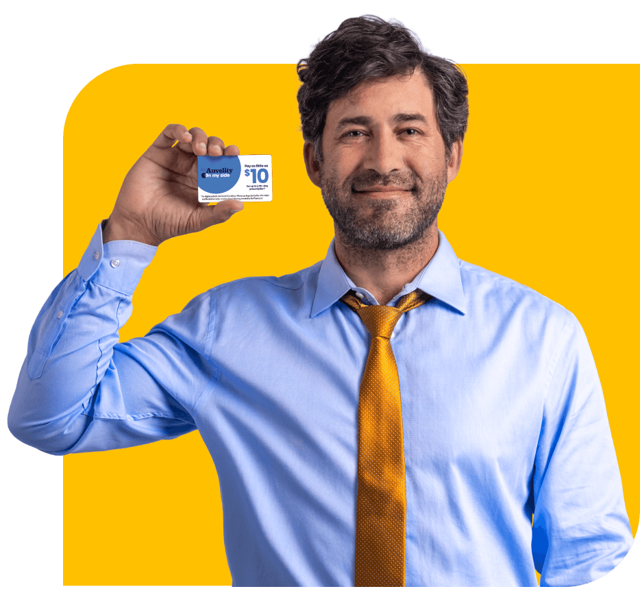 Man holding savings card