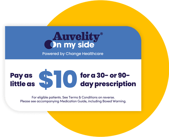 Auvelity® On My Side Copay Card